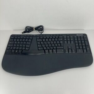 Microsoft Ergonomic Keyboard Black Wired USB Model 1878 FRENCH LAYOUT - Tested